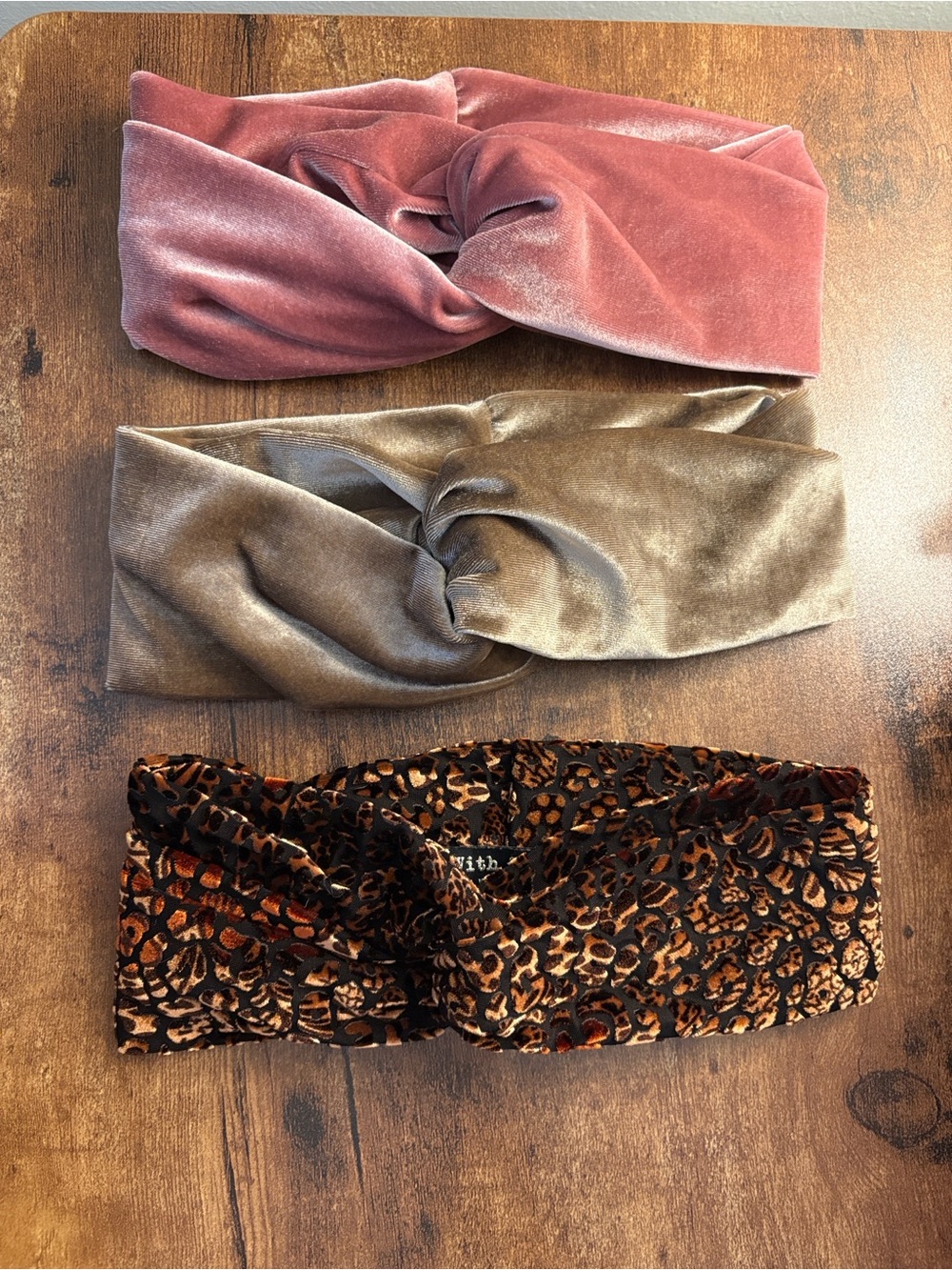 I'm With The Band Velvet Turban Twist Headband - Pink, Taupe, Leopard